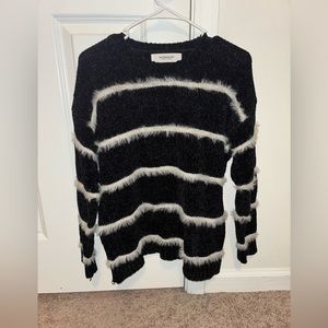 Workshop Republic Clothing black and white fuzzy sweater